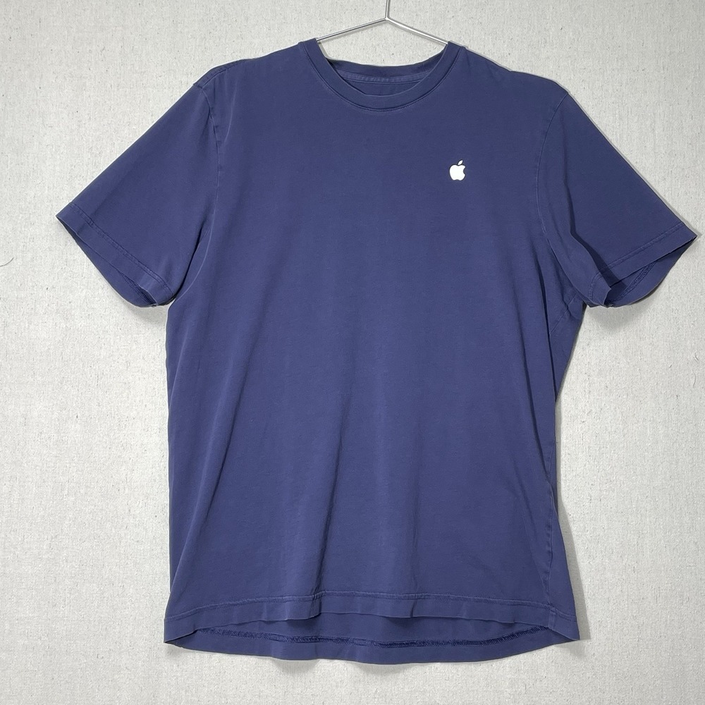 Apple Store Employee T Shirt Mens M Blue White Logo Retail Uniform Tech